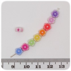 200 PZ - PERLINE ACRILICO MIX FIORE - PERLE PLASTICA COLORATE 6 MM