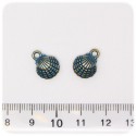 1 PZ - CIONDOLO BLU CONCHIGLIA - PENDENTE CHARM ARGENTO TIBETANO