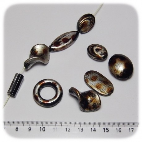PERLINE ACRILICO MIX 6/30 MM - MARRONE