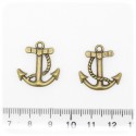 1 PZ - CIONDOLO BRONZO ANCORA - PENDENTE CHARM ARGENTO TIBETANO