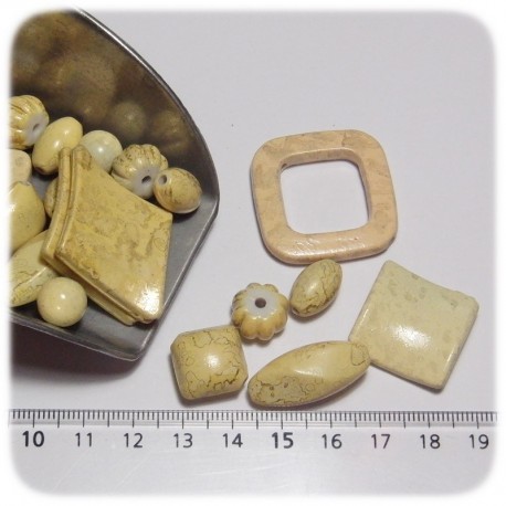 PERLINE ACRILICO MARMORIZED MIX 8/30 MM - ORO GIALLO
