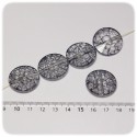 6 PZ - PERLINE ACRILICO PASTIGLIA CRACKLE 25 MM - GRIGIO