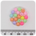 50 PZ - PERLINE ACRILICO TONDE 6 MM - PERLE PLASTICA MULTICOLORE