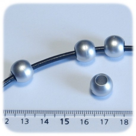 20 PZ - PERLINE ACRILICO TONDE 12 MM - GRIGIO