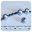 20 PZ - PERLINE ACRILICO TONDE 12 MM - GRIGIO