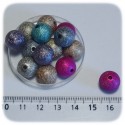 25 PZ - PERLINE ACRILICO STARDUST TONDE 12 MM - MULTICOLOR