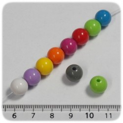 100 PZ - PERLINE ACRILICO TONDE 8 MM - MULTICOLOR