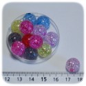 25 PZ - PERLINE ACRILICO TONDE CRACKLE 12 MM - MULTICOLORE