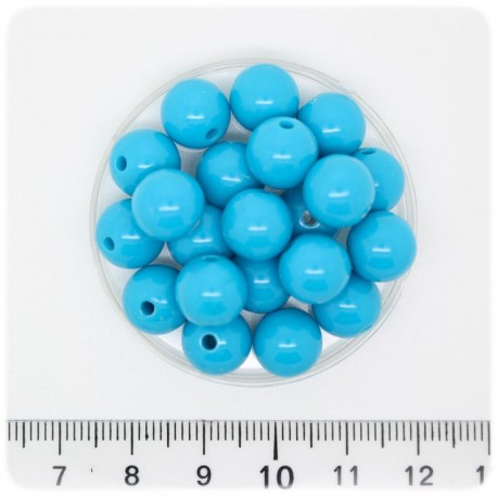 50 PZ - PERLE PLASTICA AZZURRO - PERLINE ACRILICO TONDE 8 MM