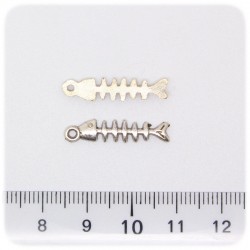 1 PZ - CIONDOLO METALLO LISCA - PENDENTE CHARM ARGENTO TIBETANO