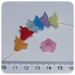 20 PZ - PERLINE ACRILICO FIORE 10 MM - MULTICOLOR