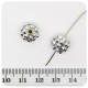 5 PZ - PERLE PAVE' ARGENTO - PERLINE TONDE 12 MM RESINA STRASS