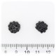 5 PZ - PERLE PAVE' NERO - PERLINE TONDE 12 MM RESINA STRASS