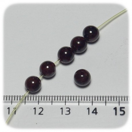 PERLINE PIETRA DURA GRANATO 6 MM - TONDO LISCIO