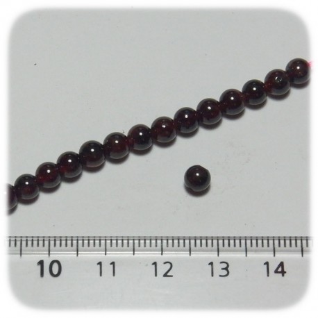 PERLINE PIETRA DURA GRANATO 4 MM - TONDO LISCIO