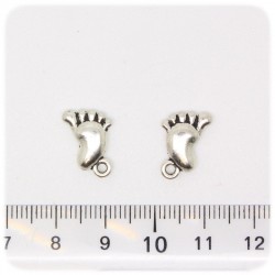 1 PZ - CIONDOLO METALLO PIEDE - PENDENTE METALLO CHARM ARGENTO TIBETANO