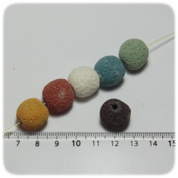 PERLINE PIETRA LAVICA 16 MM - TONDO MULTICOLOR