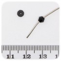 50 PZ - PERLE BICONO NERO - PERLINE VETRO SFACCETTATE 4 MM