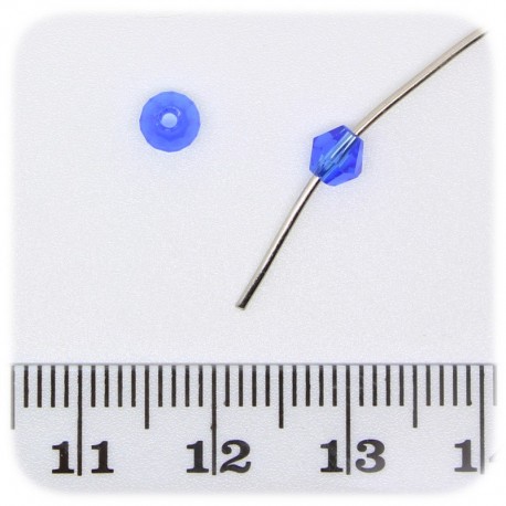 50 PZ - PERLE BICONO BLU - PERLINE VETRO SFACCETTATE 4 MM