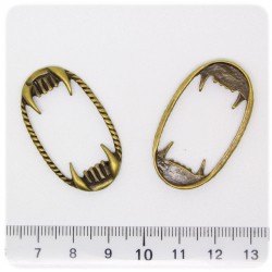 1 PZ - CIONDOLO ARGENTO TIBETANO DRACULA 39X23 MM - BRONZO