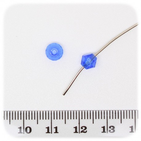 20 PZ - PERLE BICONO BLU - PERLINE VETRO SFACCETTATE 6 MM