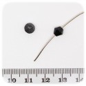 20 PZ - PERLE BICONO NERO - PERLINE VETRO SFACCETTATE 6 MM