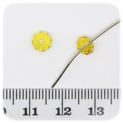 50 PZ - PERLE 6x4 SENAPE - PERLINE VETRO RONDELLA SFACCETTATA CRISTALLO CINESE