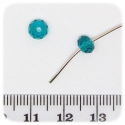 50 PZ - PERLE 6x4 VERDE ACQUA - PERLINE VETRO RONDELLA SFACCETTATA CRISTALLO CINESE