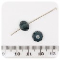 30 PZ - PERLE 10x7 BLU NOTTE - PERLINE VETRO RONDELLA SFACCETTATA CRISTALLO CINESE