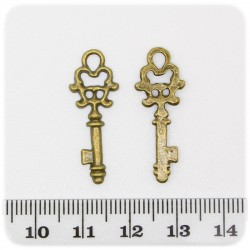 1 PZ - CIONDOLO BRONZO CHIAVE - PENDENTE METALLO CHARM ARGENTO TIBETANO