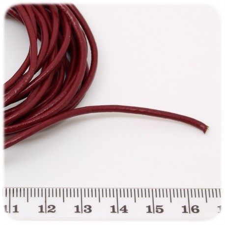 3 MT - FILO BORDEAUX 2 MM CUOIO - COMPONENTE BIGIOTTERIA BASE BRACCIALE E COLLANA