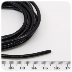 2 MT - FILO NERO 3 MM CUOIO - COMPONENTE BIGIOTTERIA BASE BRACCIALE E COLLANA
