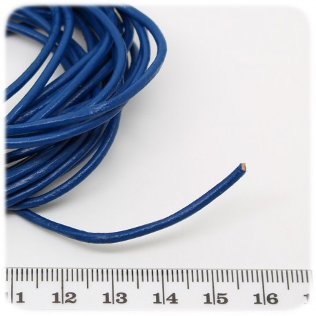 3 MT - FILO BLU 2 MM CUOIO - COMPONENTE BIGIOTTERIA BASE BRACCIALE E COLLANA