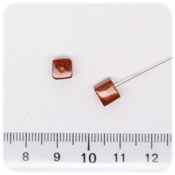 30 PZ - PERLINE VETRO CUBO 6 MM - ARANCIONE
