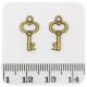 1 PZ - CIONDOLO BRONZO CHIAVE - PENDENTE METALLO CHARM ARGENTO TIBETANO