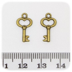 1 PZ - CIONDOLO BRONZO CHIAVE - PENDENTE METALLO CHARM ARGENTO TIBETANO