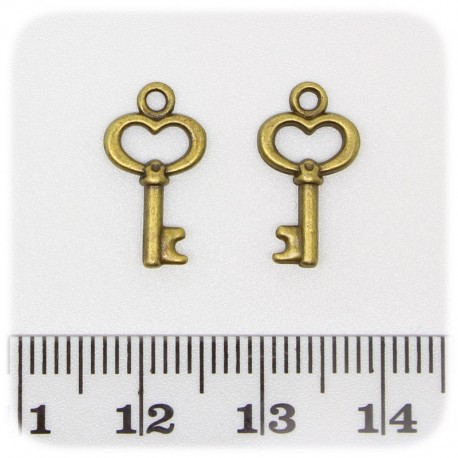 1 PZ - CIONDOLO BRONZO CHIAVE - PENDENTE METALLO CHARM ARGENTO TIBETANO