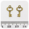 1 PZ - CIONDOLO BRONZO CHIAVE - PENDENTE METALLO CHARM ARGENTO TIBETANO