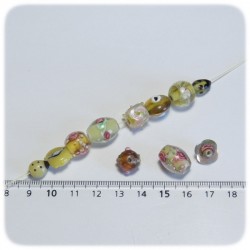 PERLINE VETRO LAMPWORK MIX 8/30 MM - GIALLO
