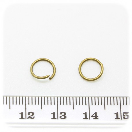 100 PZ - ANELLINI BRONZO 8 MM - MINUTERIA ANELLI APRIBILI TONDI BIGIOTTERIA