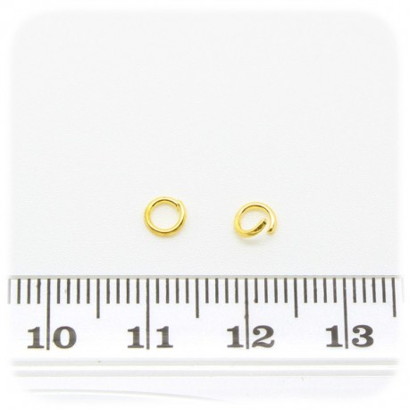 100 PZ - ANELLINI ORO 4 MM - MINUTERIA ANELLI APRIBILI TONDI BIGIOTTERIA