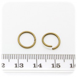 100 PZ - ANELLINI BRONZO 10 MM - MINUTERIA ANELLI APRIBILI TONDI BIGIOTTERIA