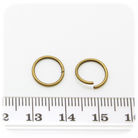 100 PZ - ANELLINI BRONZO 10 MM - MINUTERIA ANELLI APRIBILI TONDI BIGIOTTERIA