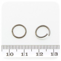 100 PZ - ANELLINI NERO 10 MM - MINUTERIA ANELLI APRIBILI TONDI BIGIOTTERIA
