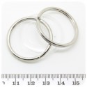 2 PZ - ANELLI DOPPI METALLO - MINUTERIA ANELLI BRISE' ACCIAIO INOX TONDI 32 MM