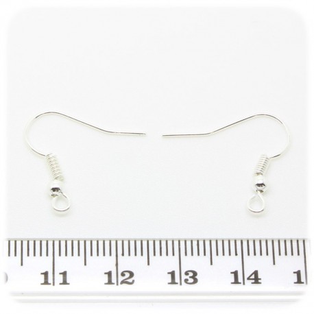 100 PZ - BASE ORECCHINI MONACHELLA UNCINO 18 MM - ARGENTO