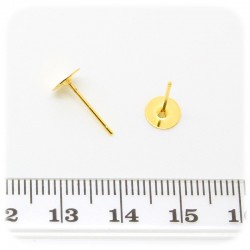 30 PZ - BASE ORECCHINI MONACHELLA PERNO 6 MM - ORO