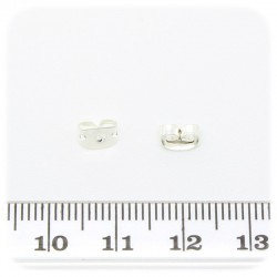 30 PZ - ACCESSORI ORECCHINI TERMINALE METALLO PER MONACHELLA 5 MM - ARGENTO