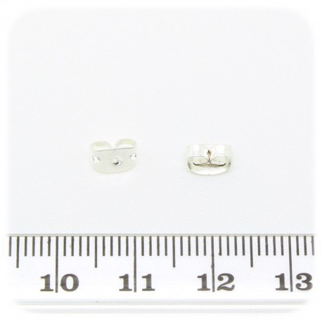 30 PZ - ACCESSORI ORECCHINI TERMINALE METALLO PER MONACHELLA 5 MM - ARGENTO