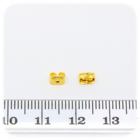 30 PZ - ACCESSORI ORECCHINI TERMINALE METALLO PER MONACHELLA 5 MM - ORO